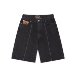 C star denim shorts [black]