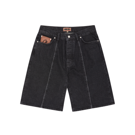 C star denim shorts [black]