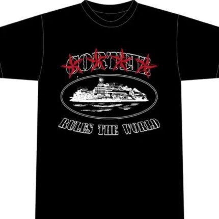 Corteiz 4 Starz Alcatraz T Shirt Black d