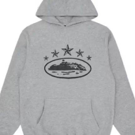 Corteiz 5 Starz Alcatraz Hoodie Grey f
