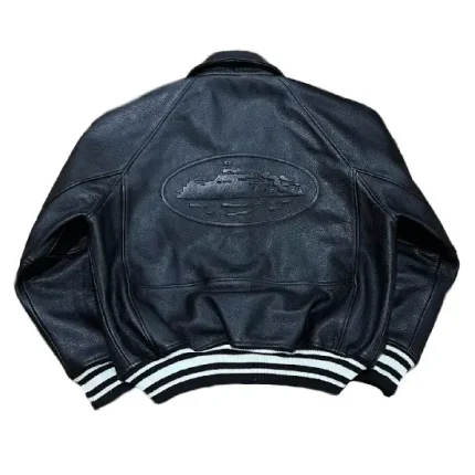 Corteiz Leather Jacket Black5