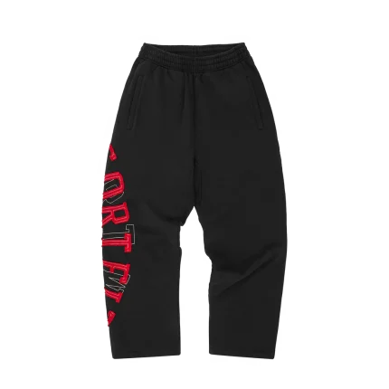 Corteiz Lundun Stitch Open Hem Sweatpants [BLACK]