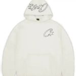 Corteiz Satin C Star Applique Hoodie Off WhiteB